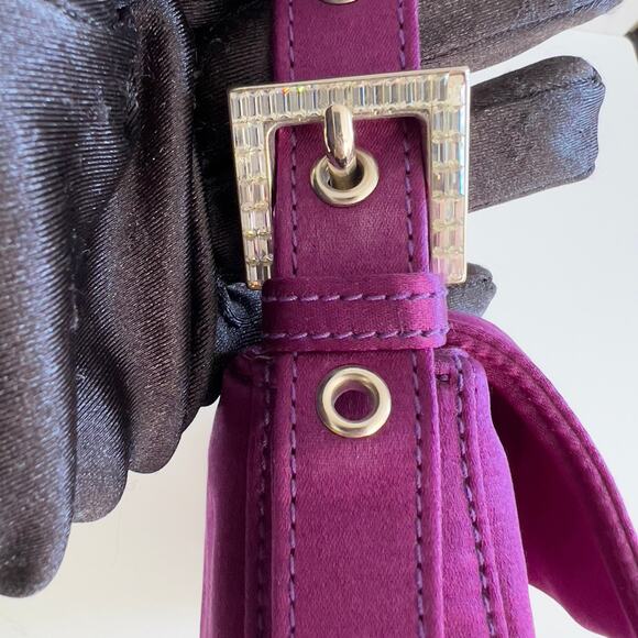 Vintage Fendi Purple Satin Baguette - Picture 3 of 9